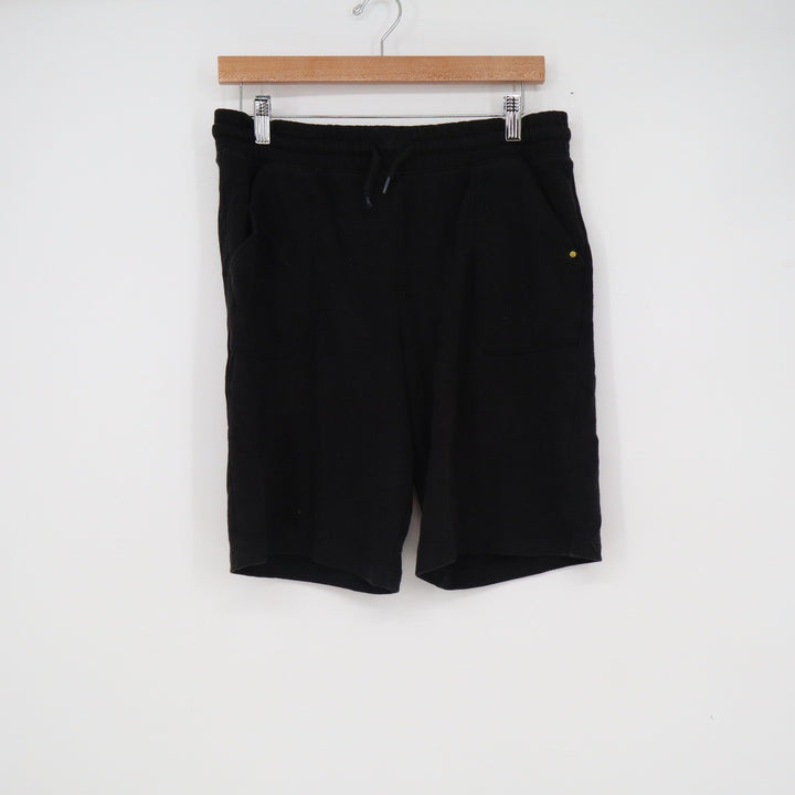 Wonder Nation Boys Black Knit Shorts XXL 18 Smiley Face Drawstring Casual 12276