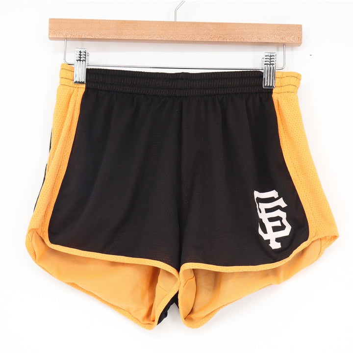 PINK Victoria's Secret San Francisco Giants Mesh Athletic Shorts Black Orange S