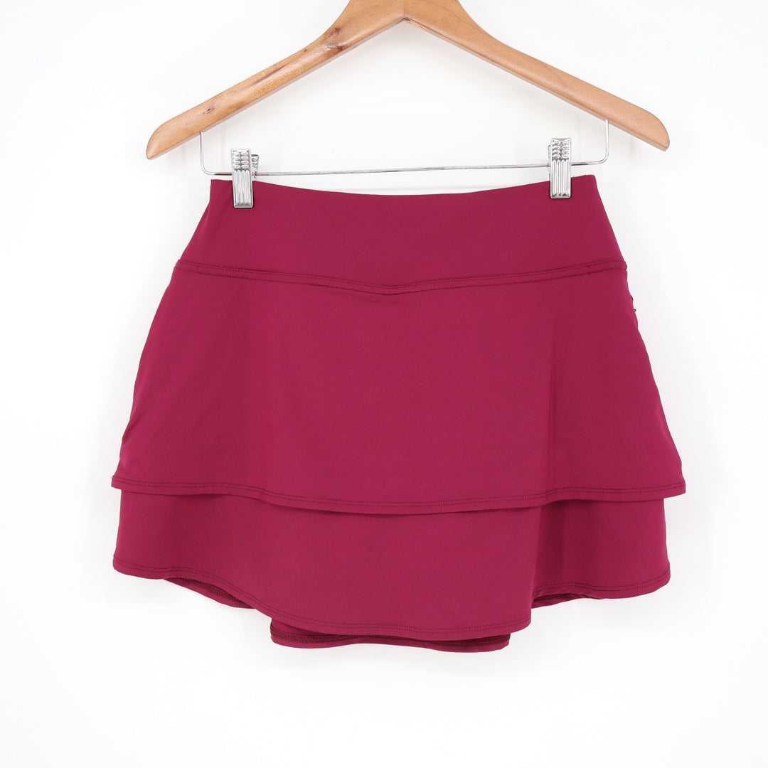 FootJoy Womens Layered Knit Skort Fig Burgundy Golf Tennis Skirt XS
