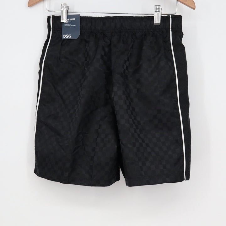 DSG Boys XL 18 Woven Soccer Shorts Pure Black Checkered