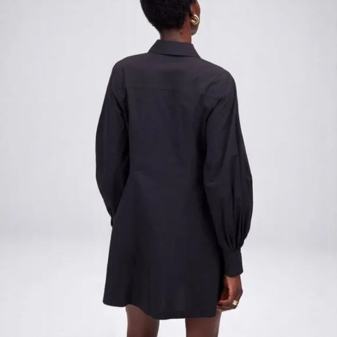 Madewell Seamed Long-Sleeve Mini Shirtdress in Poplin Size 8