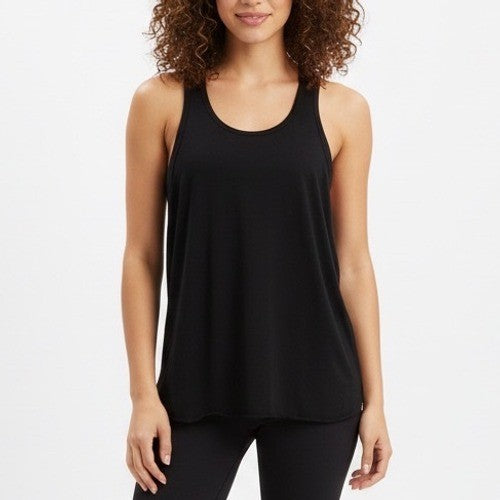 Epic MMA Gear Workout Tank Top Womens Large Black Pleated Racerback Round Neck