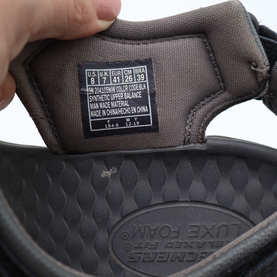 Skechers Relaxed Fit Luxe Foam Mens Black Sporty Sandals Size 8
