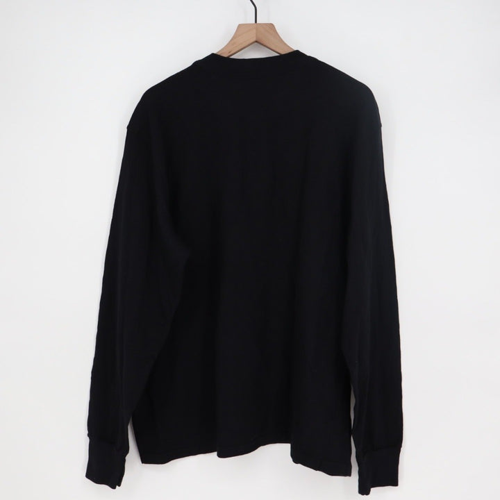 American Giant Black Long Sleeve Henley Shirt Men's 2XL Made in USA Cotton