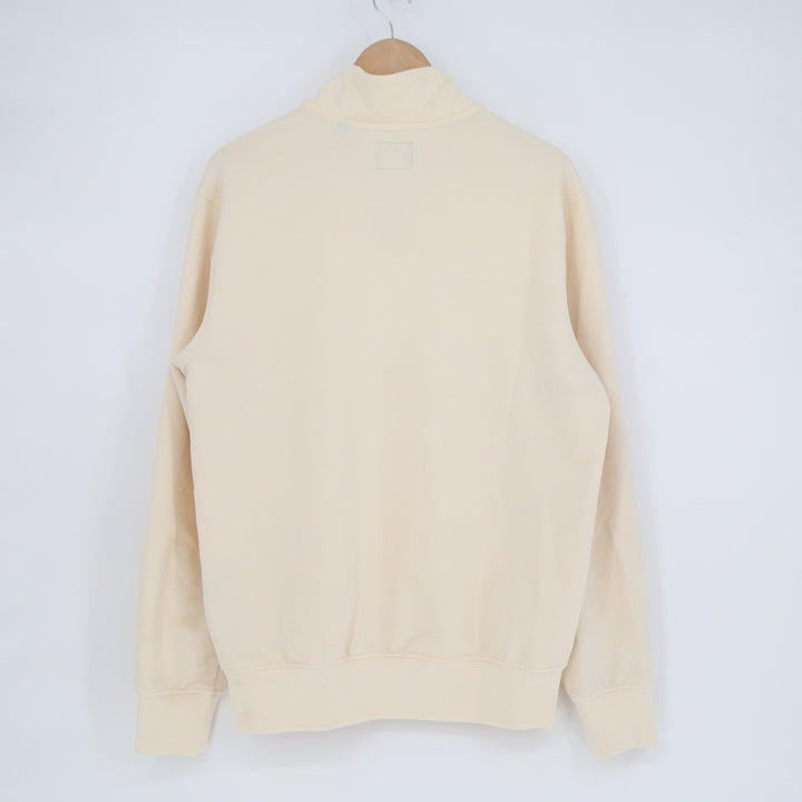 CUTS Mens Quarter Zip Pullover Sweatshirt Cream Off White Size Medium
