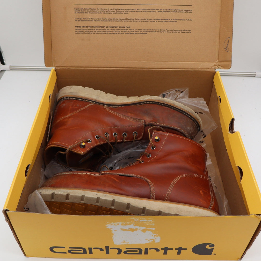 Carhartt Mens 6-Inch Waterproof Steel Toe Wedge Sole Work Boots Brown 13M