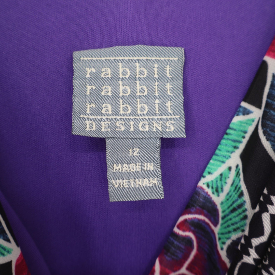 Rabbit Rabbit Rabbit Designs Purple Mixed Print Smocked Handkerchief Dress 12