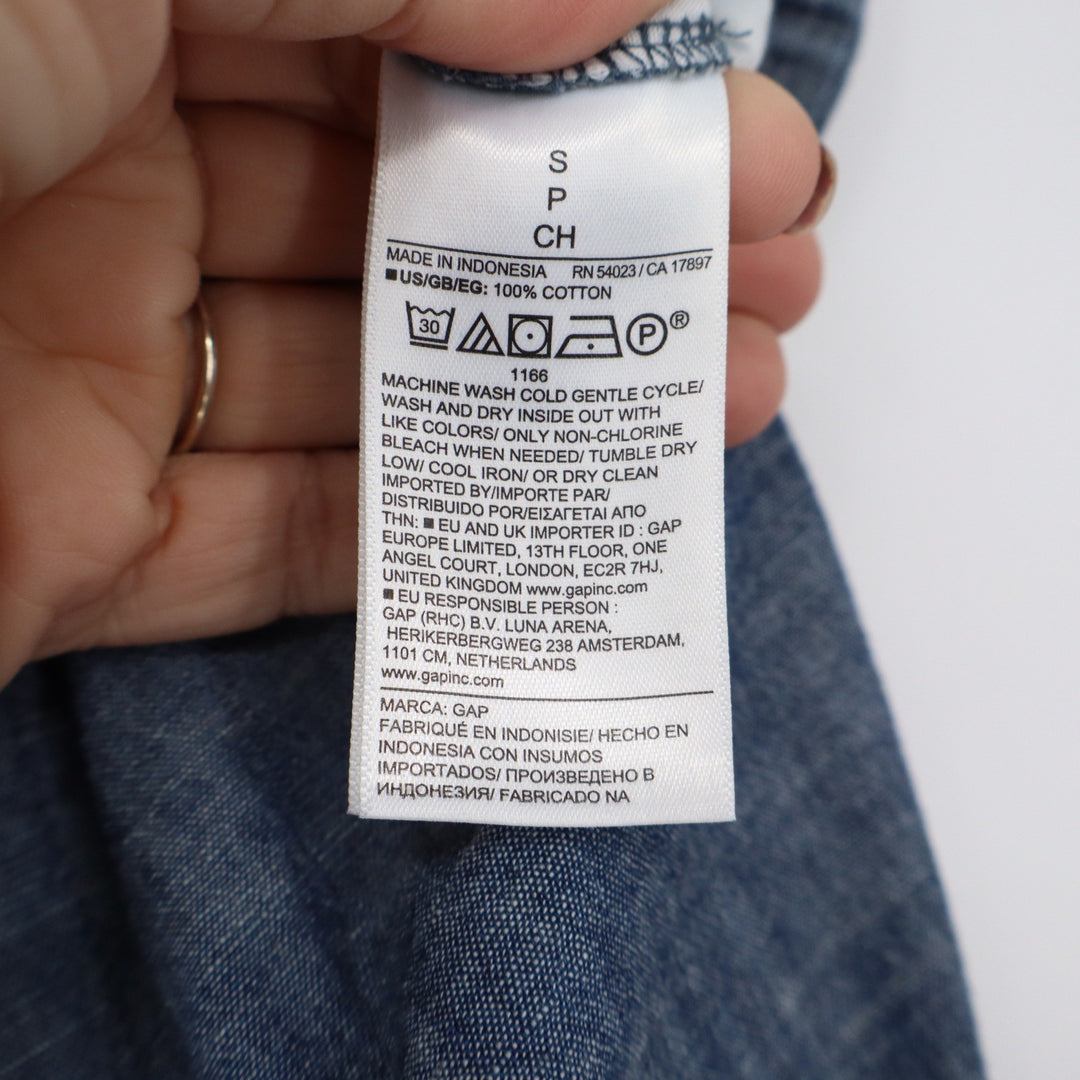 GAP Pants Womens S Chambray Pull-On Blue Elastic Waist Cotton Excellent