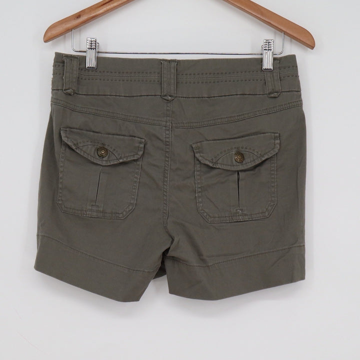 Dakota Blue Womens Olive Green Cargo Shorts Utility Paisley Trim Size 4