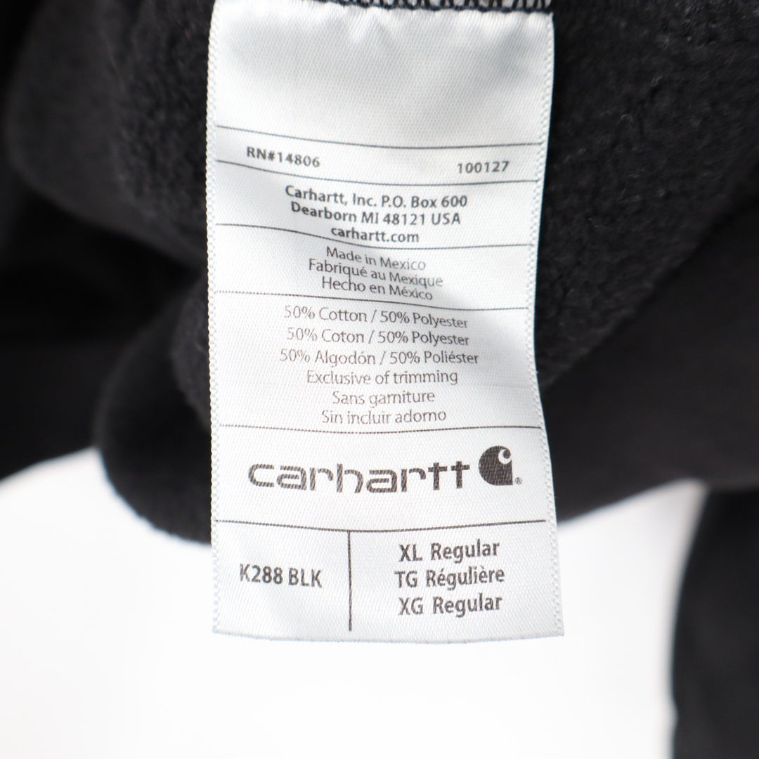 Carhartt Iconic Sweatshirt Men XL Black Cotton Logo Hooded Original Fit Pullover
