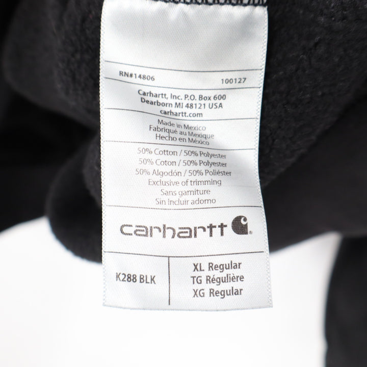 Carhartt Iconic Sweatshirt Men XL Black Cotton Logo Hooded Original Fit Pullover