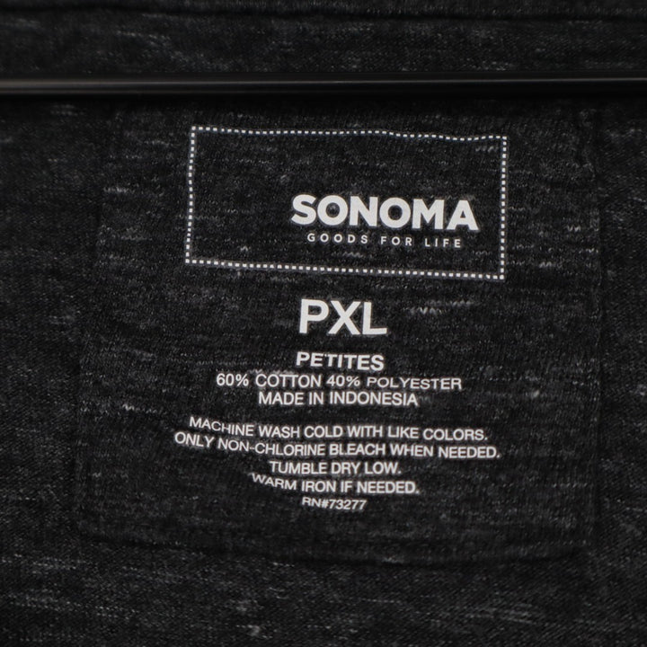 Sonoma Goods For Life Hoodie Womens PXL Petite Heather Black Kangaroo Pocket