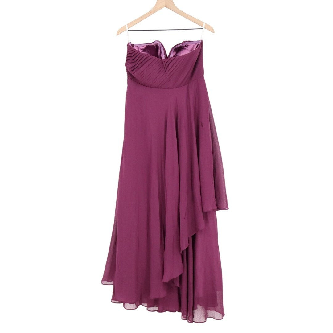 Lulus Revered Elegance Maxi Dress Womens XL Purple Lined Pleated Strapless Party