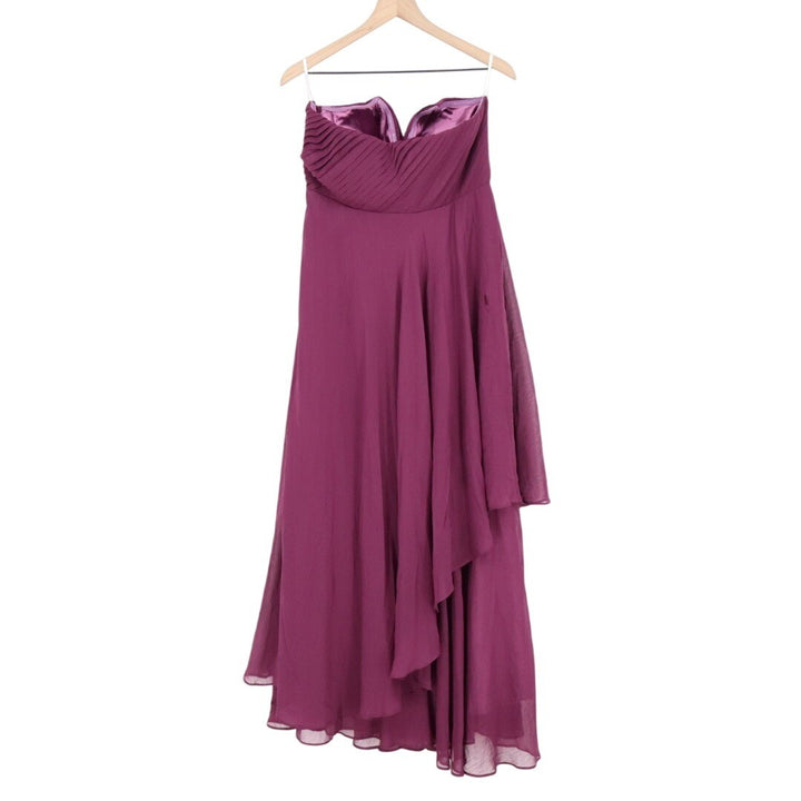 Lulus Revered Elegance Maxi Dress Womens XL Purple Lined Pleated Strapless Party