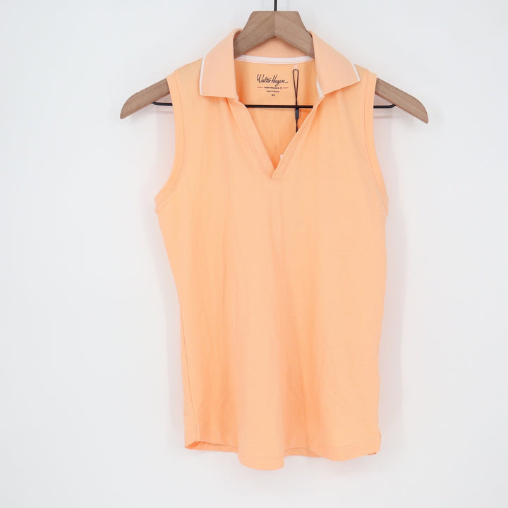 Walter Hagen Performance II Womens Sleeveless Polo Shirt Peach Orange XS