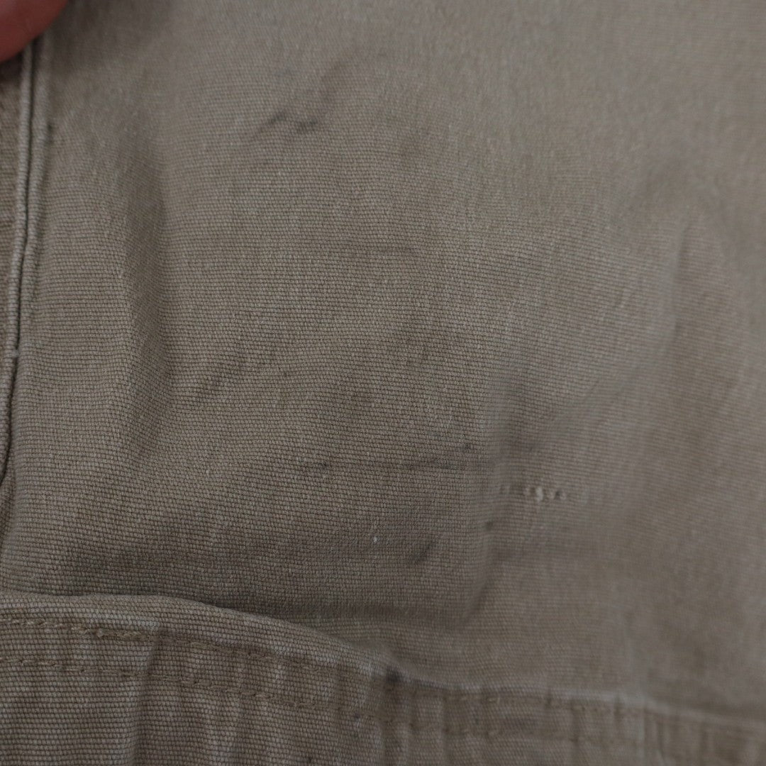 Duluth Trading Carpenter Pants Mens 32X32 Khaki Cotton Stretch Cargo Pockets