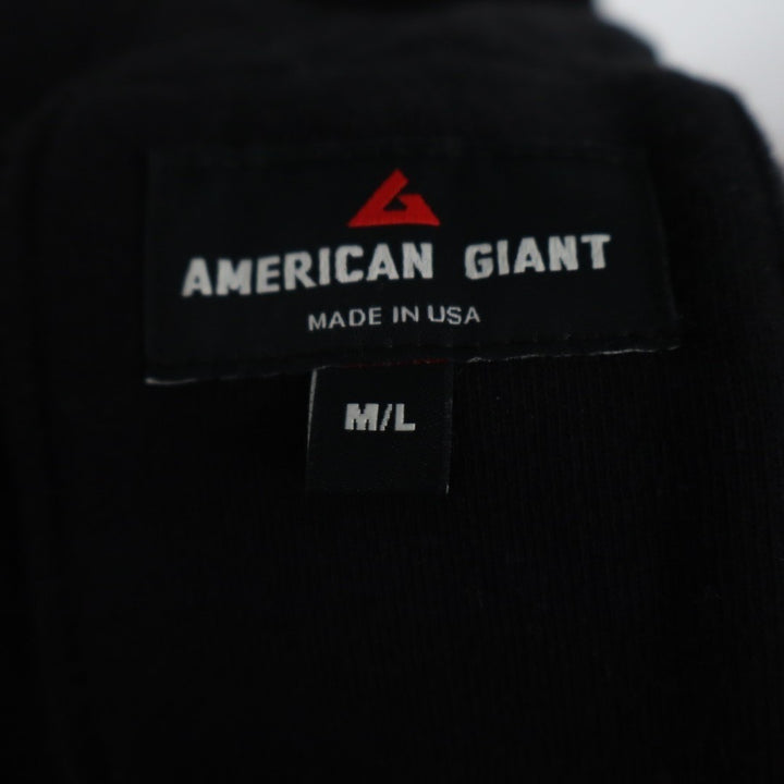 American Giant Fleece Long Coat Women M/L Black Cotton Waist Belt Hooded Pockets