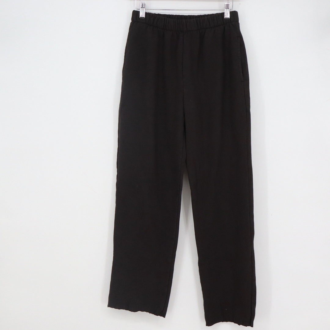 John Galt Brandy Melville Black Wide Leg Fleece Sweatpants One Size