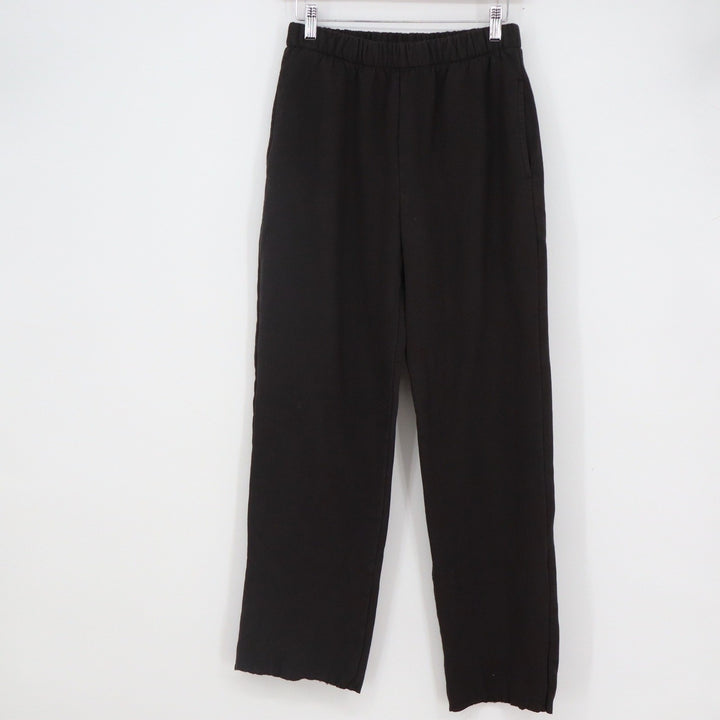 John Galt Brandy Melville Black Wide Leg Fleece Sweatpants One Size