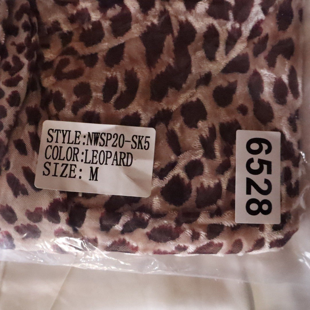Naked Wardrobe Leopard Print Asymmetrical Mini Skirt NWSP20-SK5 Brown Medium