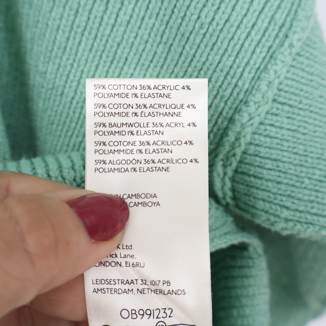 Free People Sweater Women's XS Easy Street Sage Green Ribbed Mock Neck Excellent