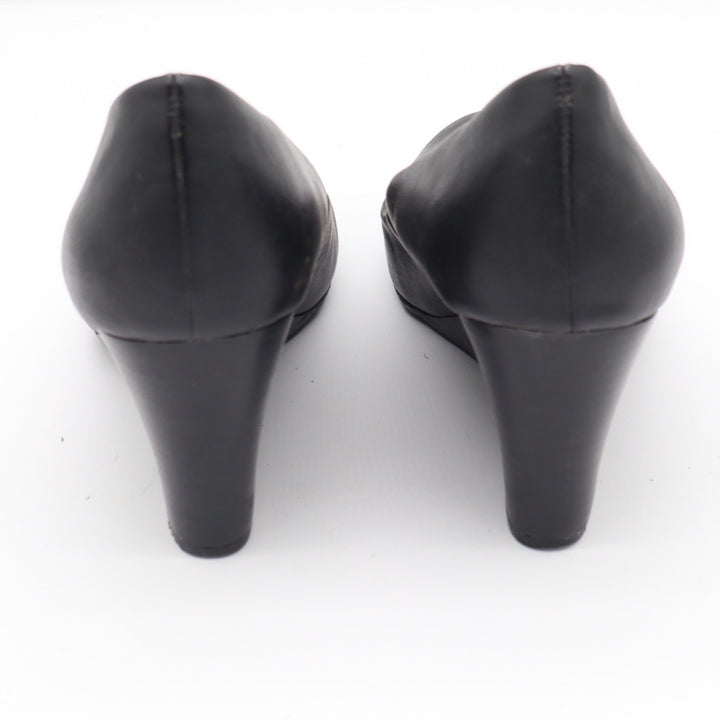 Nine West Highway3Y Black Wedge Pumps Round Toe Heels Womens 8.5M