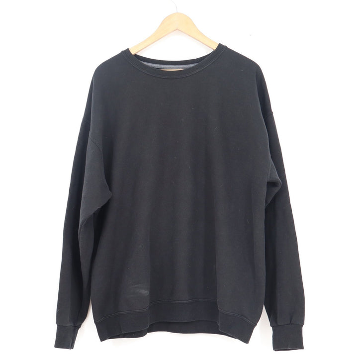 Fruit of the Loom Mens XL Black Crewneck Sweatshirt Solid Fleece Pullover