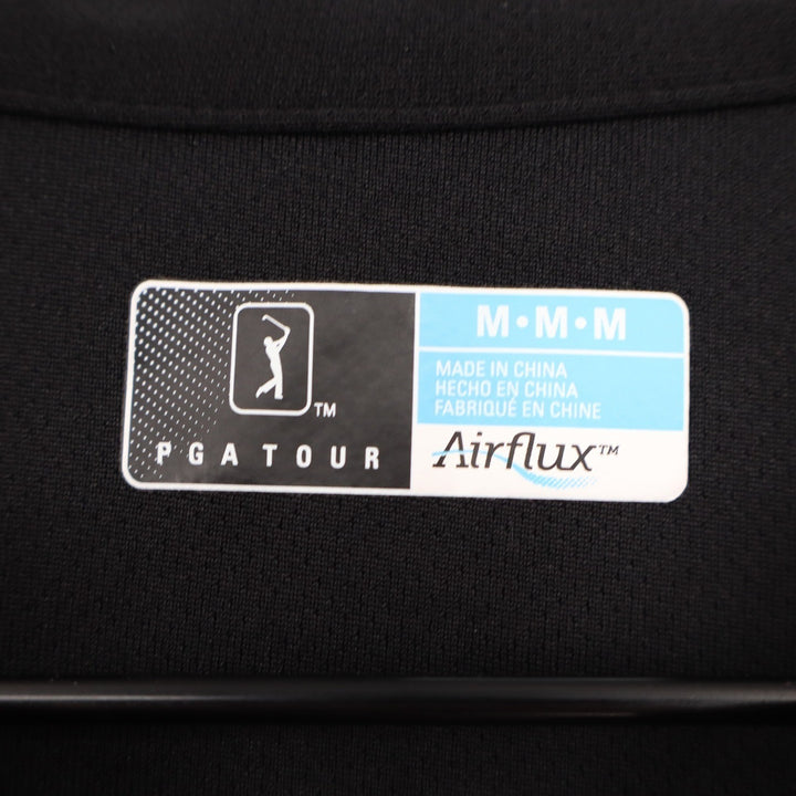 PGA Tour Airflux Sleeveless Polo Shirt Womens Medium Black V-Neck Golf Top KLB