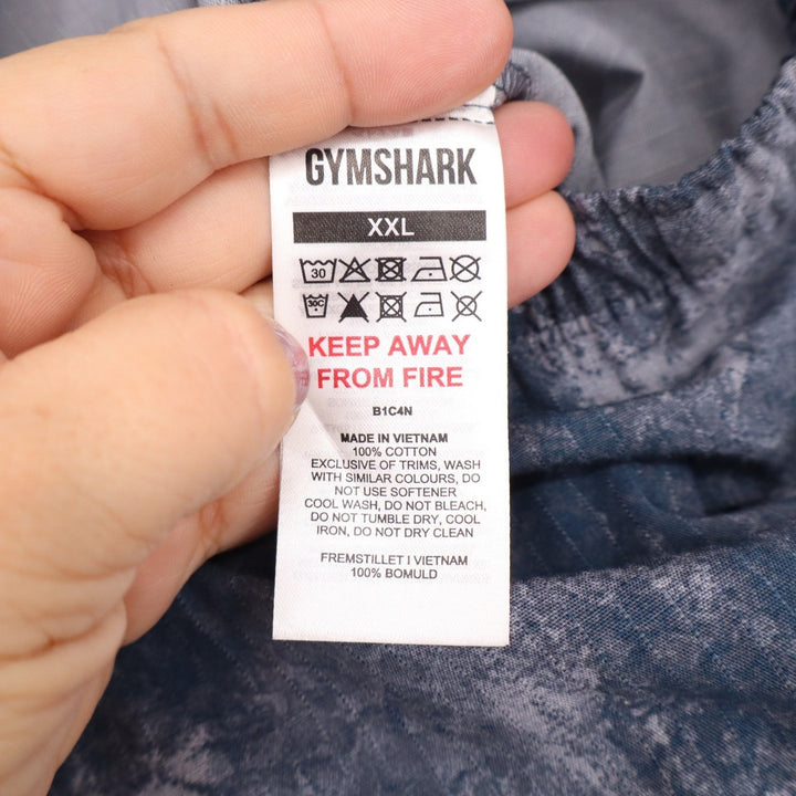 Gymshark Lifting Club Blue Acid Wash Camo Ripstop Joggers XXL