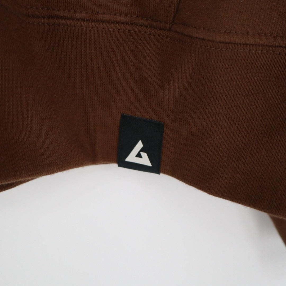 American Giant Bomber Jacket Mens Large Brown Logo Fleece Lined Cotton Full Zip