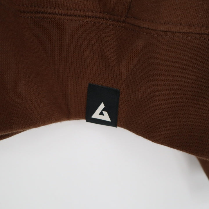 American Giant Bomber Jacket Mens Large Brown Logo Fleece Lined Cotton Full Zip