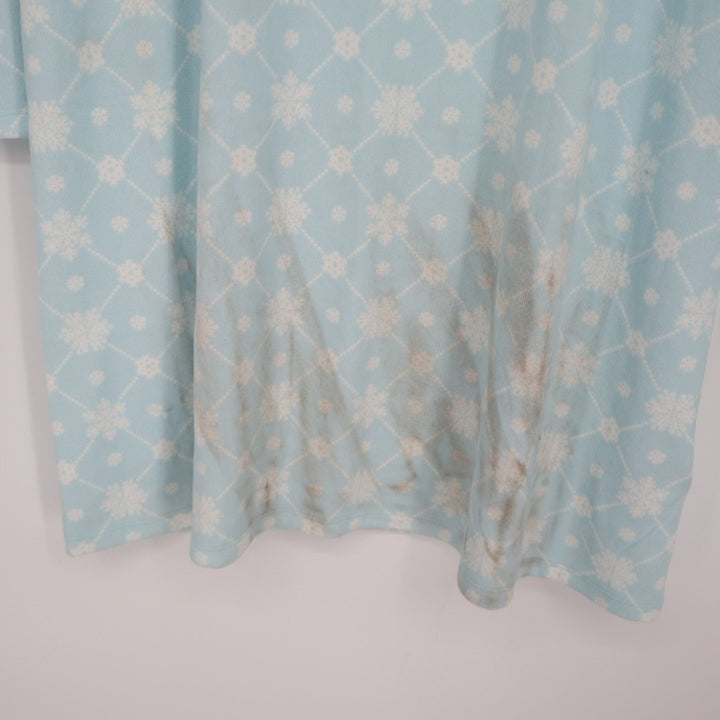 Charter Club Intimates Nightgown Womens Large Blue Snowflake Round Neck Pullover
