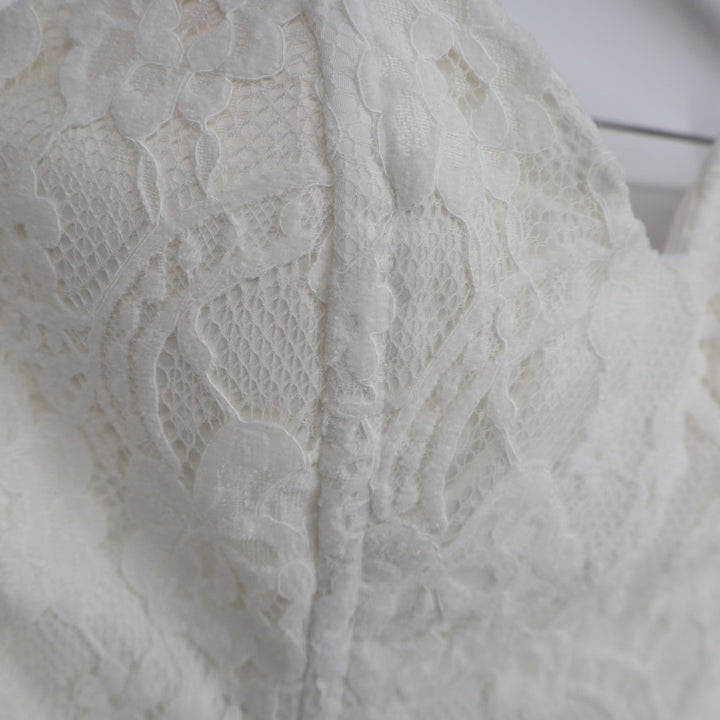 Off White Lace Bustier Crop Top Sweetheart Strapless NWSP20-T7 Mens Size M