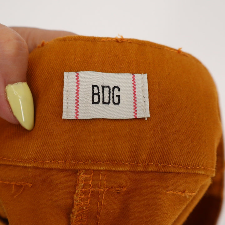 BDG Urban Outfitters Mustard Yellow Pleated Raw Hem Micro Mini Skirt XS