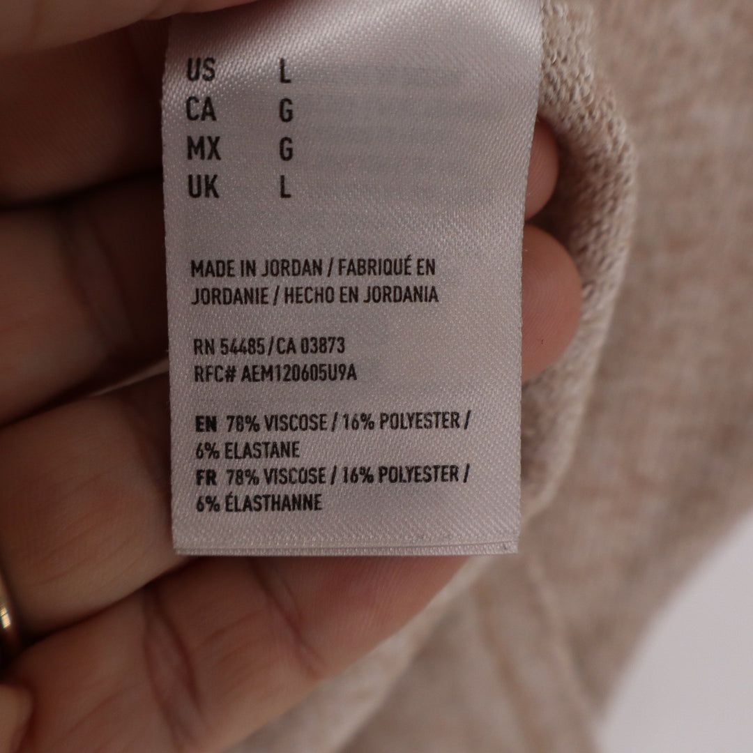 American Eagle Soft & Sexy Plush Tan Heather Long Sleeve Top Large