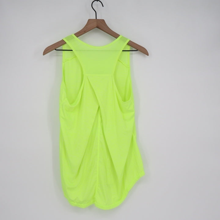 Tank Top Womens Large Neon Green Stretch Racerback Scoop Neck Pullover