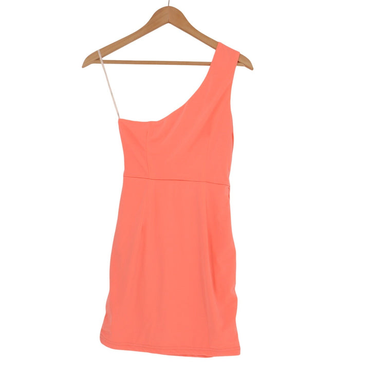Lulus Extraordinary Poise One Shoulder Mini Dress Womens XS Coral Pink Stretch