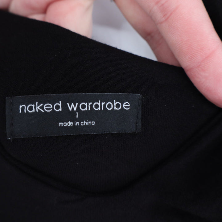 Naked Wardrobe Mens Black One Shoulder Mini Dress Side Slit Large