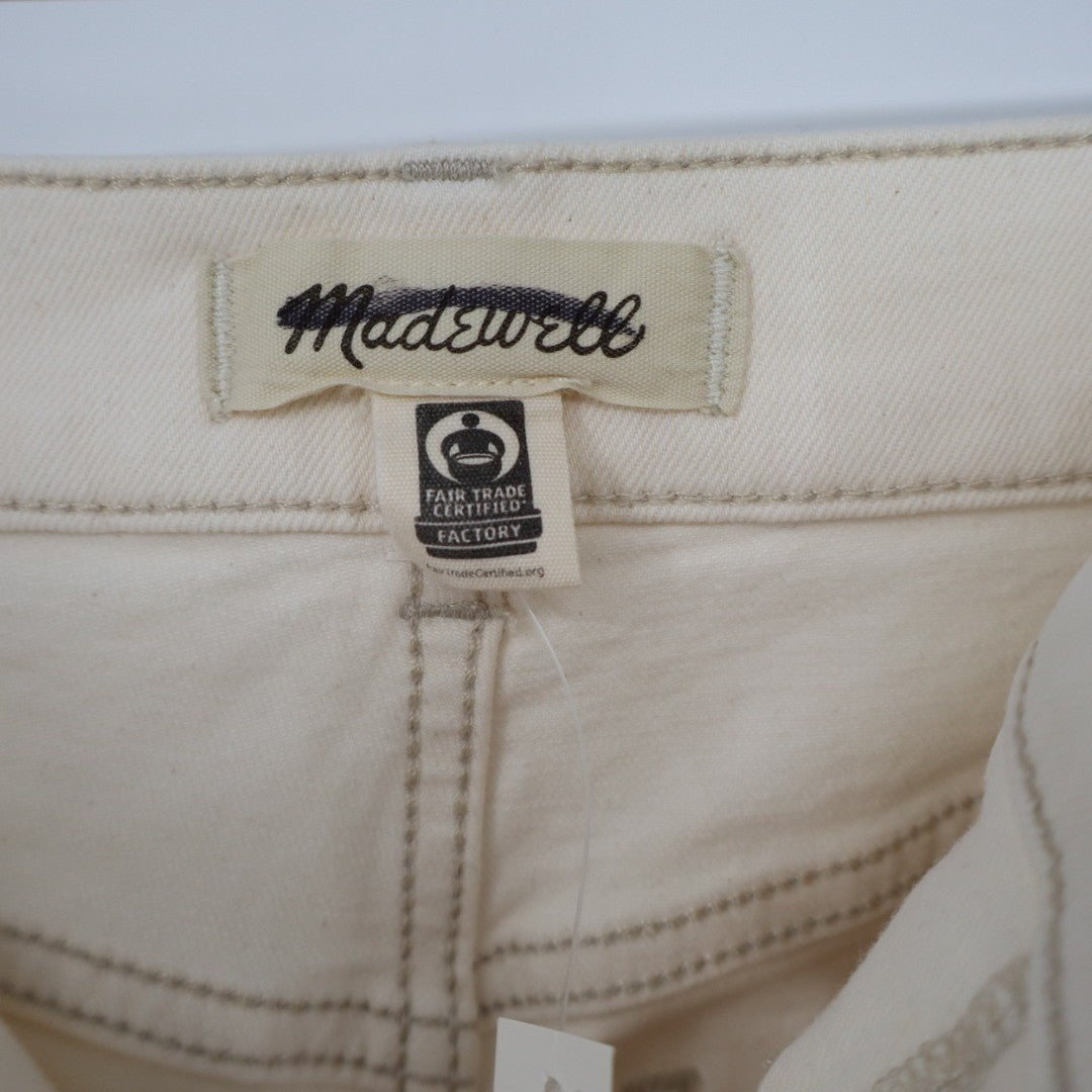 Madewell Emmett Wide Leg Jeans Womens 26T White Denim Cotton Stretch Outdoor