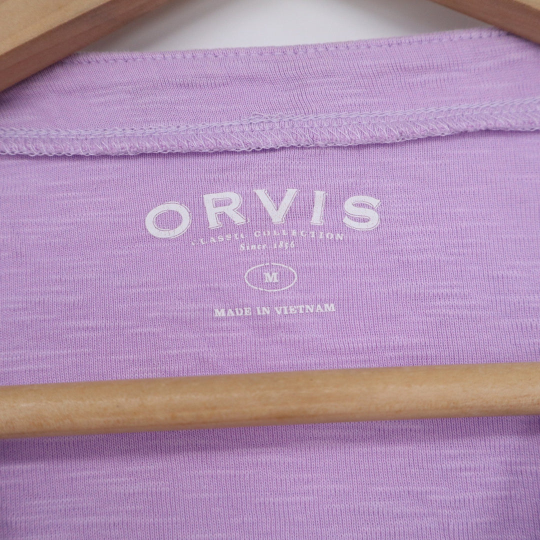 Orvis Womens Lavender Purple 100% Pima Cotton Slub Short Sleeve T-Shirt Size M