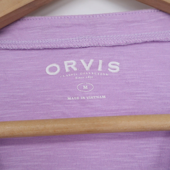 Orvis Womens Lavender Purple 100% Pima Cotton Slub Short Sleeve T-Shirt Size M
