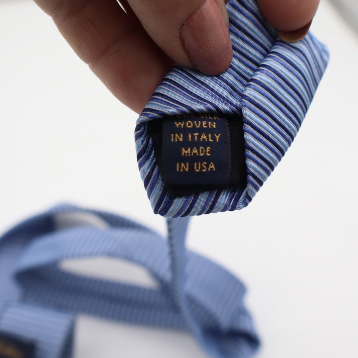 Brooks Brothers Makers Blue Horizontal Micro Stripe Silk Tie Made in USA Italy