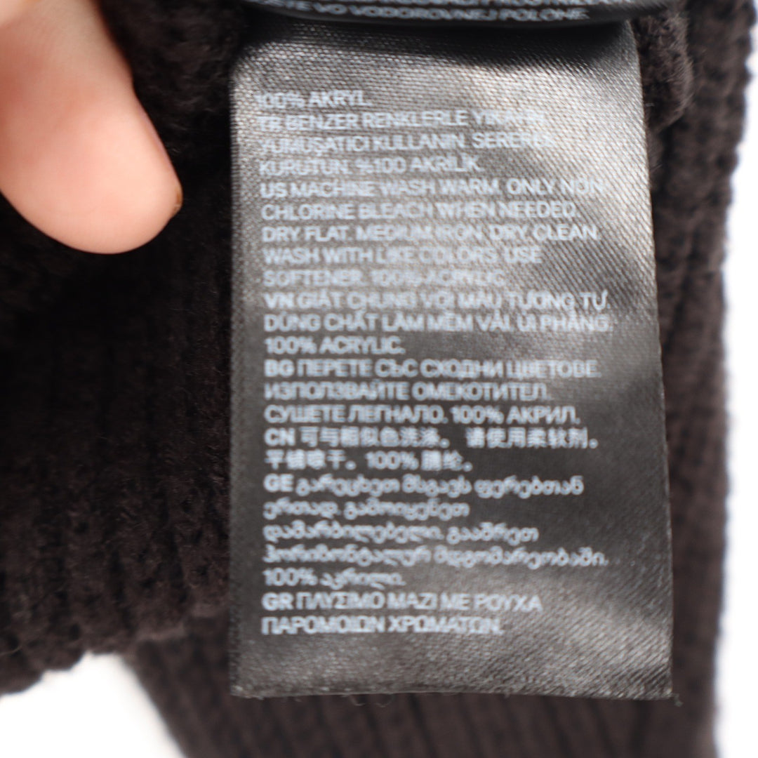 H&M Divided Womens Black Ribbed Mock Neck Cropped Sweater Large