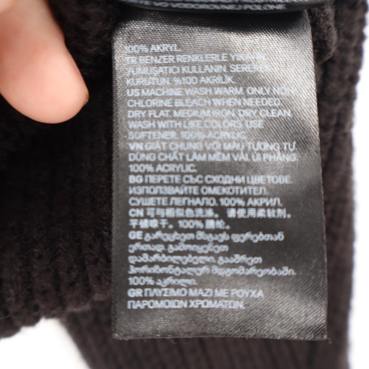 H&M Divided Womens Black Ribbed Mock Neck Cropped Sweater Large