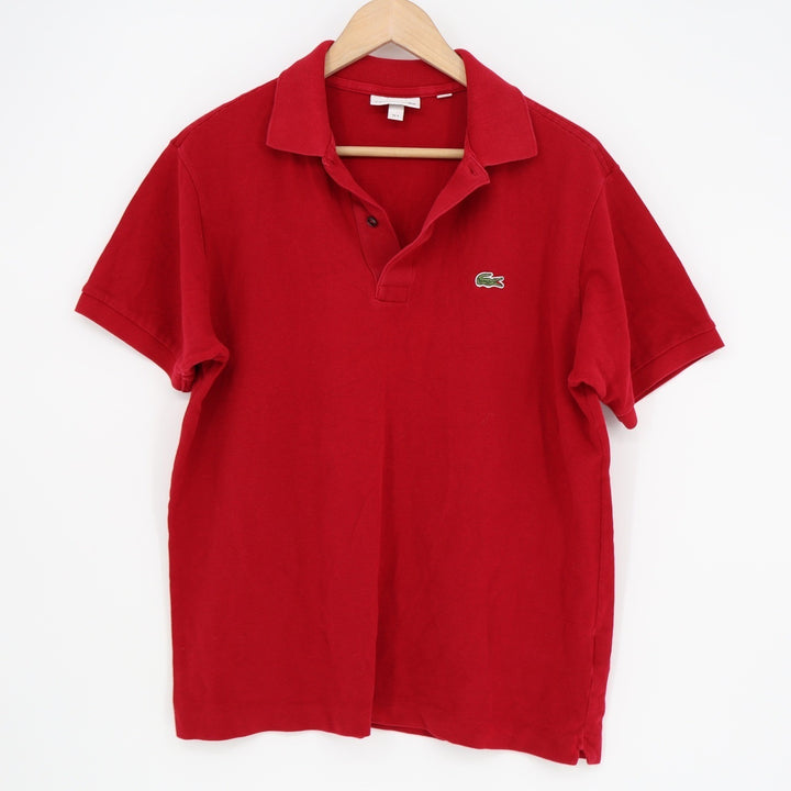 Lacoste Mens Classic Fit Red Cotton Pique Short Sleeve Polo Shirt FR 5 US L