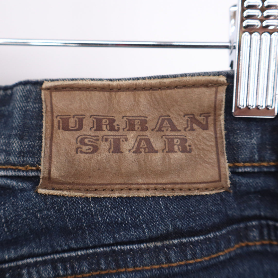 Urban Star Mens Dark Wash Straight Leg Denim Jeans 34x30 Blue