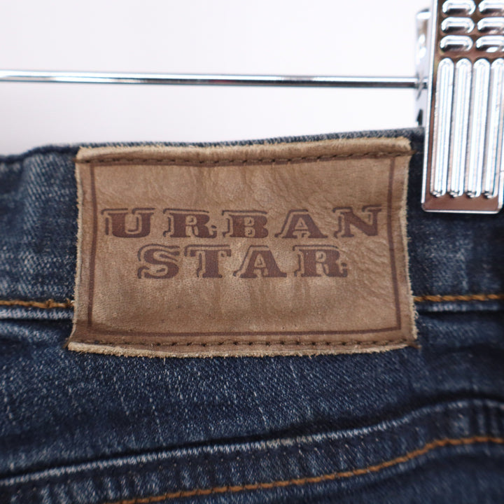 Urban Star Mens Dark Wash Straight Leg Denim Jeans 34x30 Blue