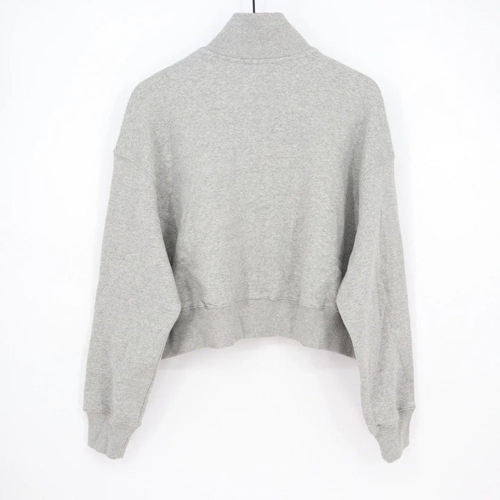 Nike Womens USA Hockey Phoenix Crop Quarter Zip Grey Sweatshirt Large