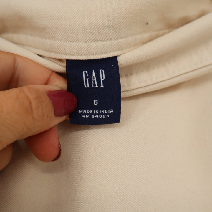Gap Skirt Womens 6 Pencil Beige Cotton Stretch Knee Length Side Zip Good