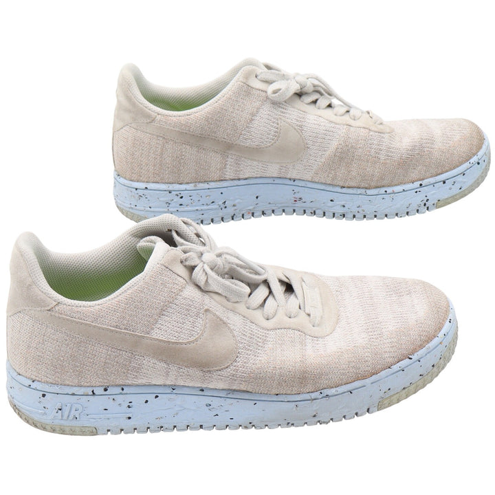 Nike Air Force 1 Crater Flyknit Mens 13 Sail Light Bone Blue Excellent